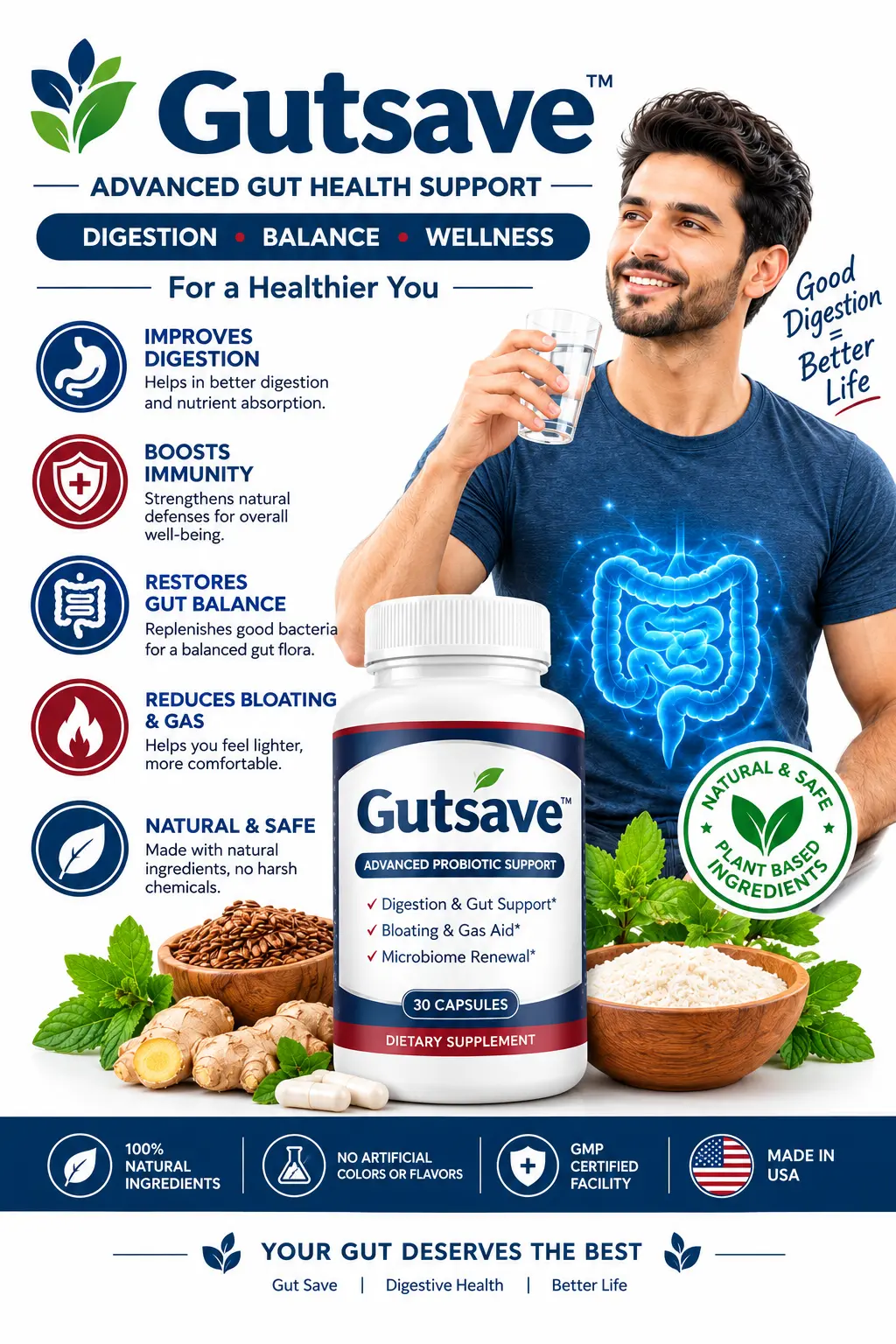 GutSave Daily Digestive Wellness Supplement